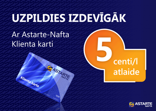 5 centi/l atlaide jebkurai degvielai