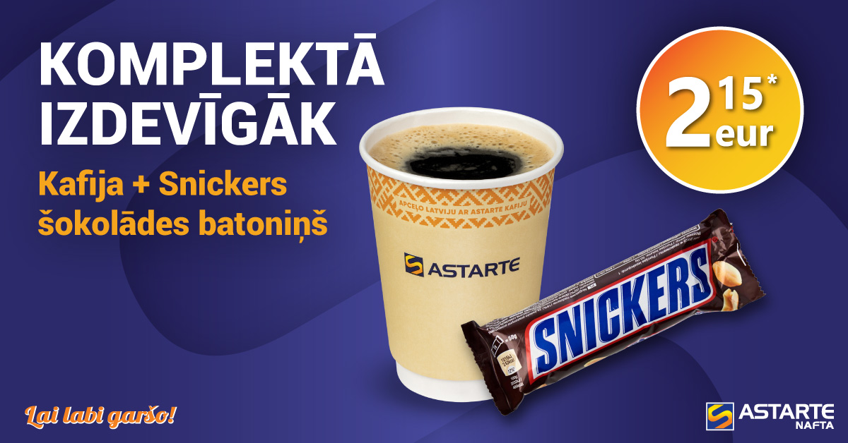 Kafija ar Snickers šokolādes batoniņu