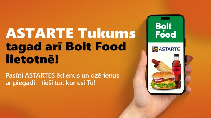 DUS Tukums tagad arī Bolt Food lietotnē